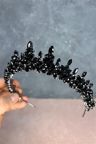 Black Lycian Beaded Bridal Henna Crown