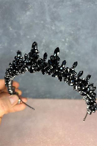 Black Lycian Beaded Bridal Henna Crown