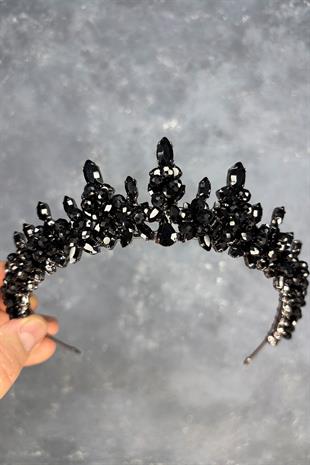 Black Lycian Beaded Bridal Henna Crown
