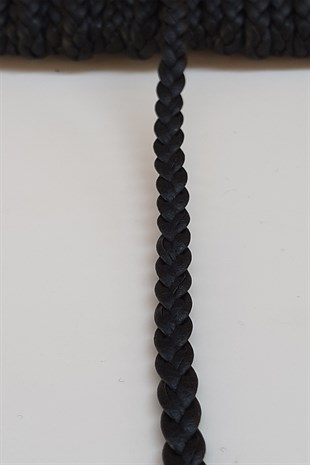 Siyah Örgülü Deri Şerit 1 Cm