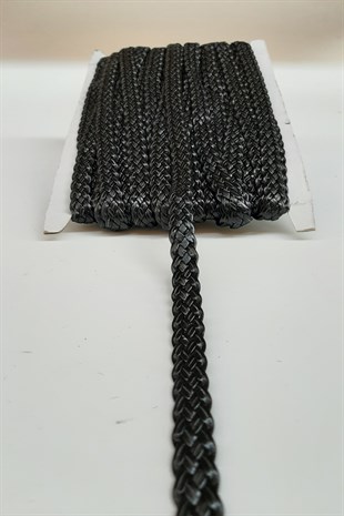 Siyah Örgülü Deri Şerit 1,5 Cm