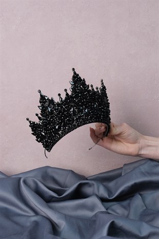 Black Paris High Dense Beaded Bridal Henna Tiara