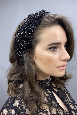 Black Pollux Crystal Stone Henna and Bridal Crown