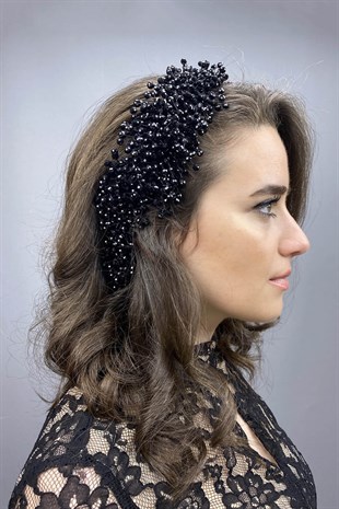 Black Pollux Crystal Stone Henna and Bridal Crown