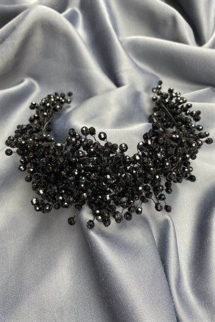 Black Pollux Crystal Stone Henna and Bridal Crown