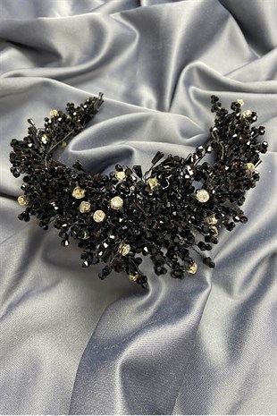 Black Rastaban Crystal Stone Henna and Bridal Crown