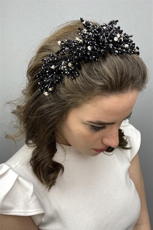 Black Rastaban Crystal Stone Henna and Bridal Crown