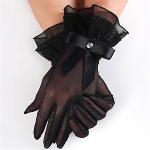 الجملة القوس عادي أسود وقفازات الزفاف الحجر