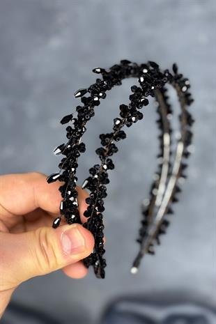 Black Saree Model Double Row Bridal Henna Crown Hair Accessory