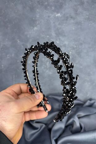 Black Saree Model Double Row Bridal Henna Crown Hair Accessory