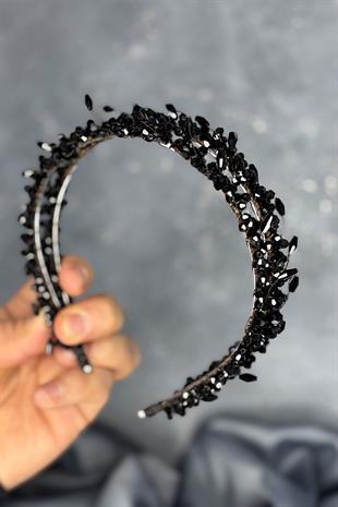 Black Saree Model Double Row Bridal Henna Crown Hair Accessory