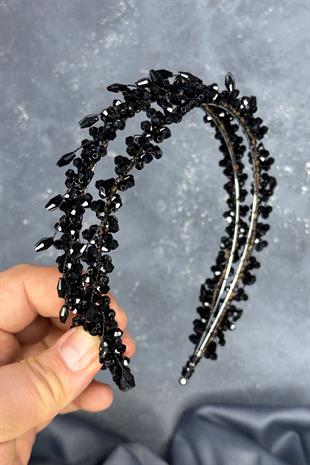 Black Saree Model Double Row Bridal Henna Crown Hair Accessory