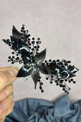 Siyah Sedefli Özün Taraklı Gelin Saç Aksesuarı