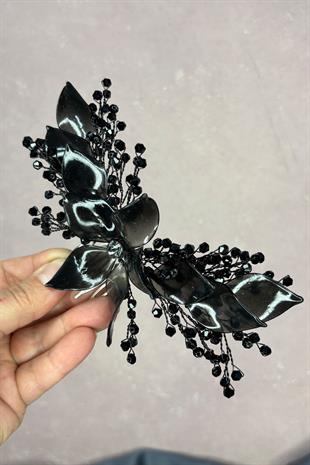 Siyah Sedefli Özün Taraklı Gelin Saç Aksesuarı