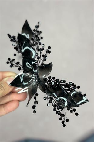 Siyah Sedefli Özün Taraklı Gelin Saç Aksesuarı
