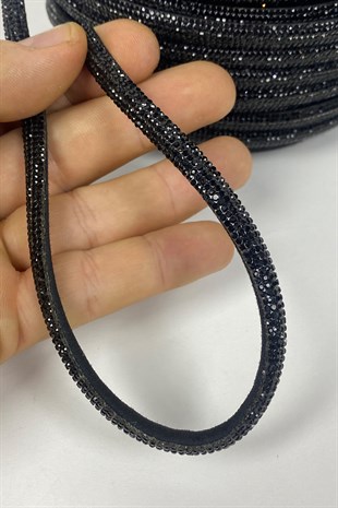 زين الشريط الأسود الكثيف اللامع المدعوم من اللباد