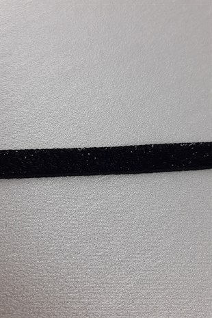 Black Glittery Velvet Ribbon 1 cm