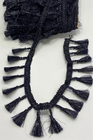 Black Glitter Fringe Tassel Ribbon