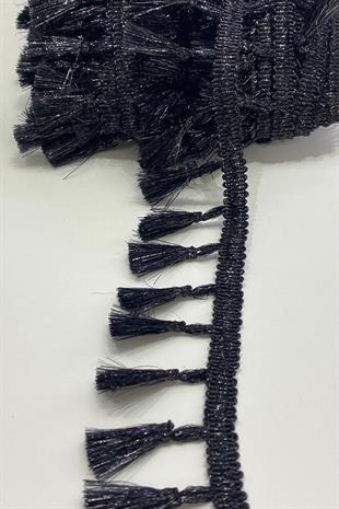 Black Glitter Fringe Tassel Ribbon