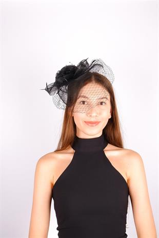 الجملة الأسود الفوال الأسود قبعة الزفاف Ade ملحقات الزفاف