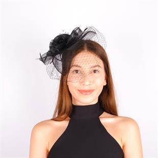 الجملة الأسود الفوال الأسود قبعة الزفاف Ade ملحقات الزفاف