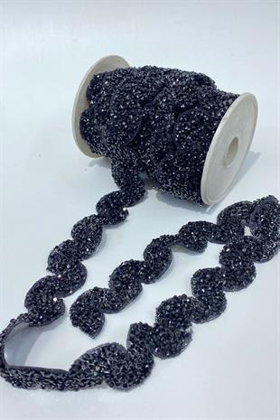 Black Waterway Pattern Iron-on Strip Applique