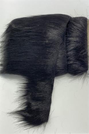 Siyah Suni Kürk Yapay Peluş Şerit