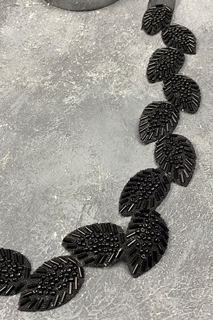 حزام فستان الحجر الأسود وإكسسوار الخصر