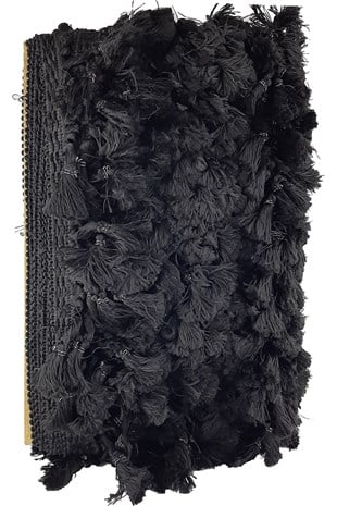 Siyah Topuzlu Saçak Püskül