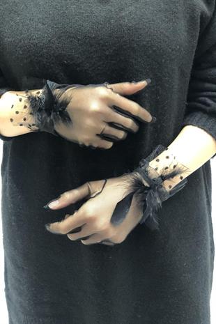 الجملة قفازات الريشة السوداء