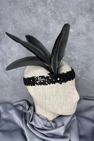 Siyah Tüylü Fadel Gelin Kına Tacı