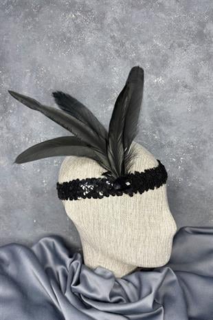 Siyah Tüylü Fadel Gelin Kına Tacı