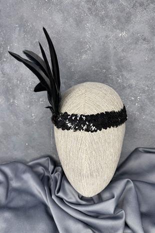 Siyah Tüylü Fadel Gelin Kına Tacı