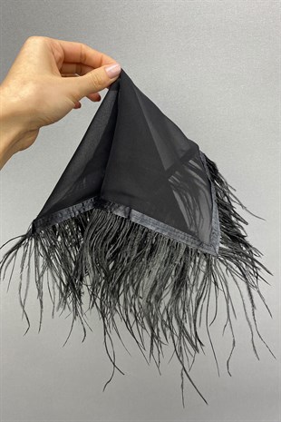 Black Feather Bride Halay Handkerchief