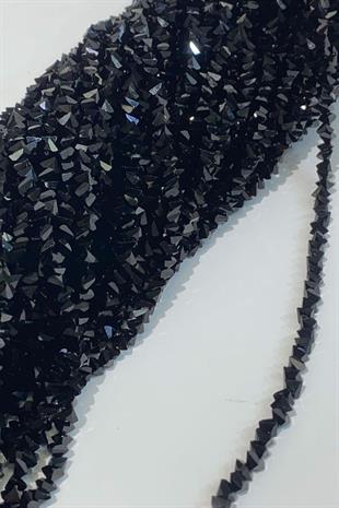 Black Triangle Cut Shiny Crystal Beads 6 mm