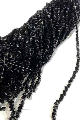 Black Triangle Cut Shiny Crystal Beads 6 mm