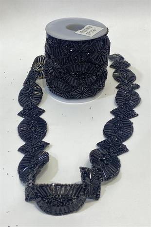 أسود الحديد على الحجر البيضاوي ملحق مطرز الشريط