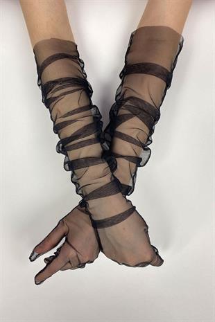 الجملة قفازات الزفاف الأسود طويل أنيق تول قفازات الزفاف / الزفاف / قفازات الحزب