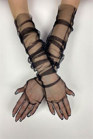 الجملة قفازات الزفاف الأسود طويل أنيق تول قفازات الزفاف / الزفاف / قفازات الحزب