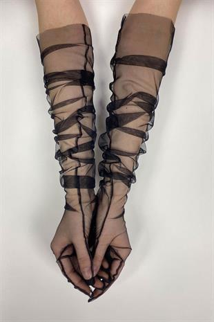 الجملة قفازات الزفاف الأسود طويل أنيق تول قفازات الزفاف / الزفاف / قفازات الحزب