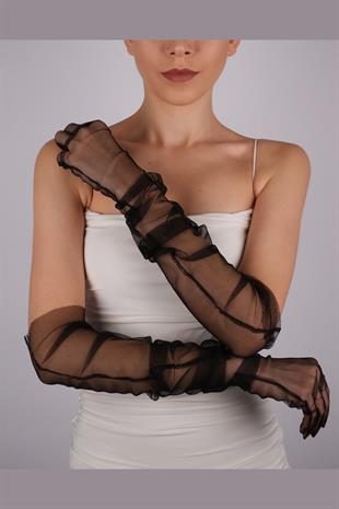 Black Long Elegant Bridal Gloves Tulle Gloves Wedding/Wedding/Party/Costume Gloves