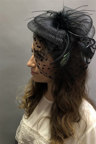 Black Voile Wedding Cap Face Veils