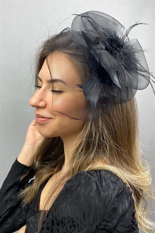 Black Voile Wedding Cap Face Veils