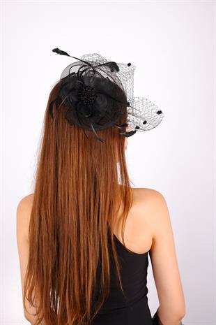 Black Voile Wedding Hat Ade Bridal Accessory