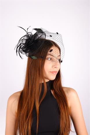 Black Voile Wedding Hat Ade Bridal Accessory