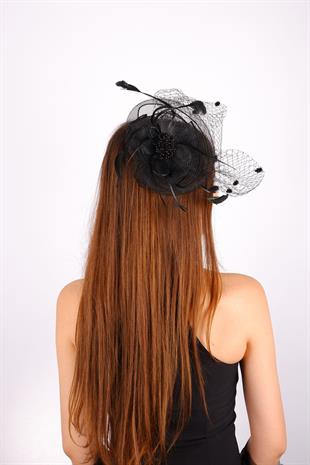 Black Voile Wedding Hat Ade Bridal Accessory