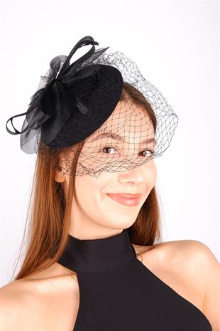 Black Voile Wedding Hat Asley Bridal Accessory