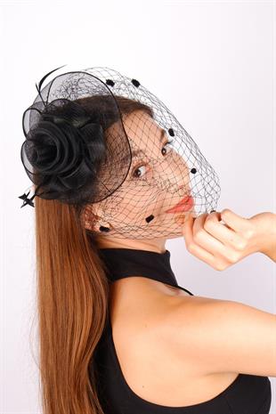 الجملة قبعة الزفاف الفوال الأسود أسلي ملحقات الزفاف