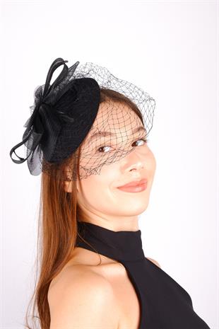 Black Voile Wedding Hat Asley Bridal Accessory