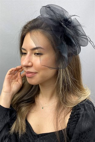 Black Voile Wedding Cap Face Veils